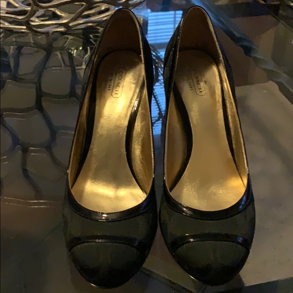 Coach Black Wedges